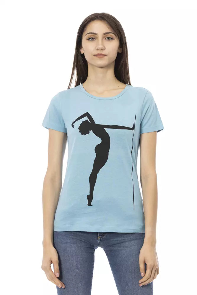 Trussardi Action Hellblaue Baumwolle damen T-Shirt