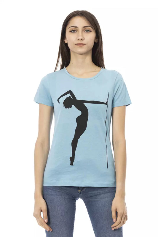 Trussardi Action Hellblaue Baumwolle damen T-Shirt