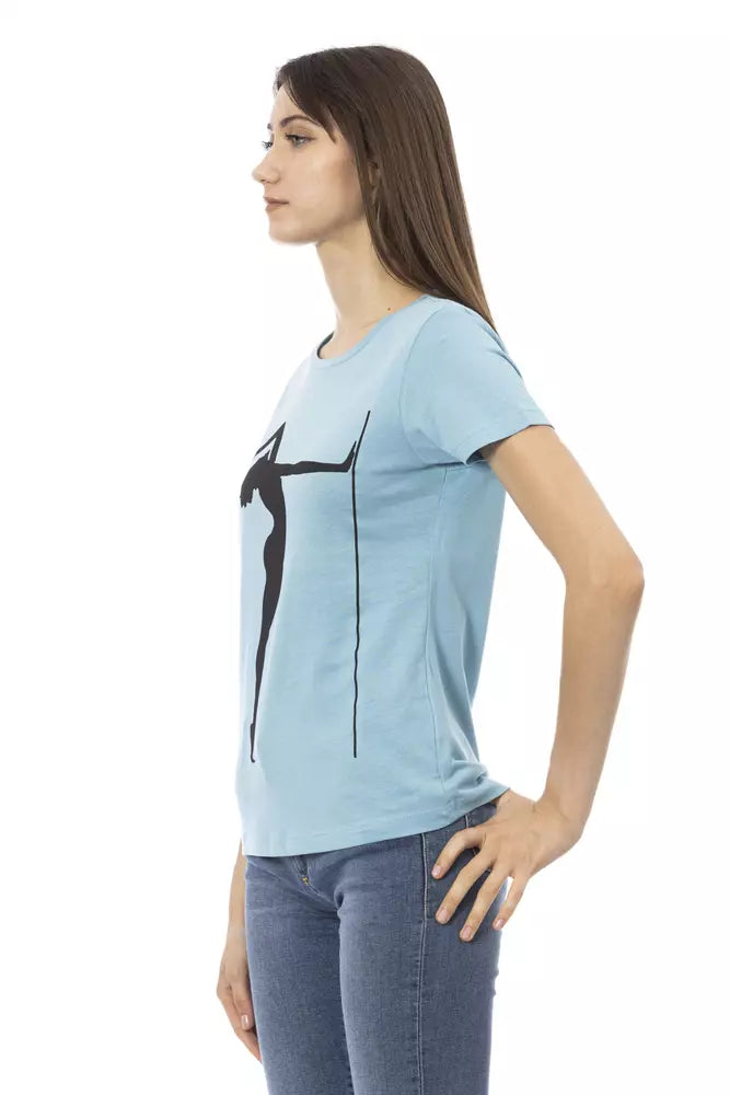 Trussardi Action Hellblaue Baumwolle damen T-Shirt