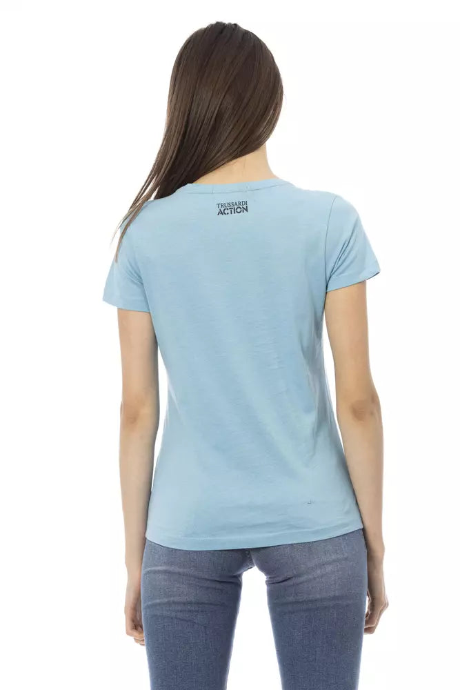 Trussardi Action Hellblaue Baumwolle damen T-Shirt