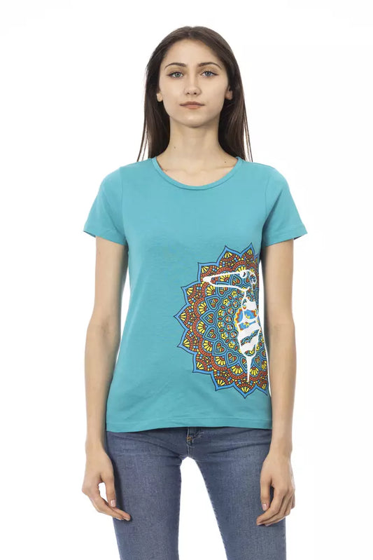 Trussardi Action Hellblaue Baumwolle damen T-Shirt