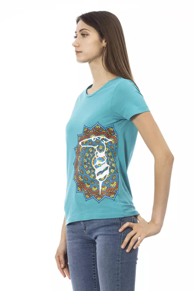 Trussardi Action Hellblaue Baumwolle damen T-Shirt