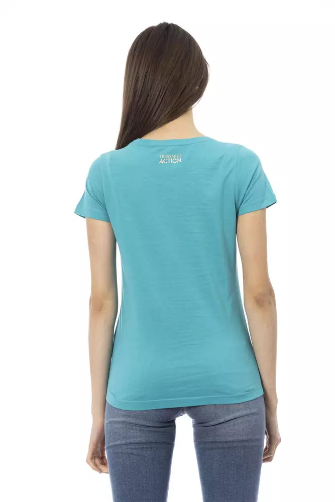 Trussardi Action Hellblaue Baumwolle damen T-Shirt