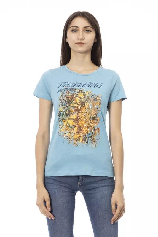 Trussardi Action Hellblaue Baumwolle damen T-Shirt
