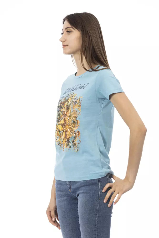 Trussardi Action Hellblaue Baumwolle damen T-Shirt