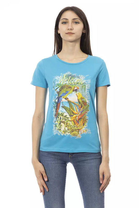 Trussardi Action Hellblaue Baumwolle damen T-Shirt