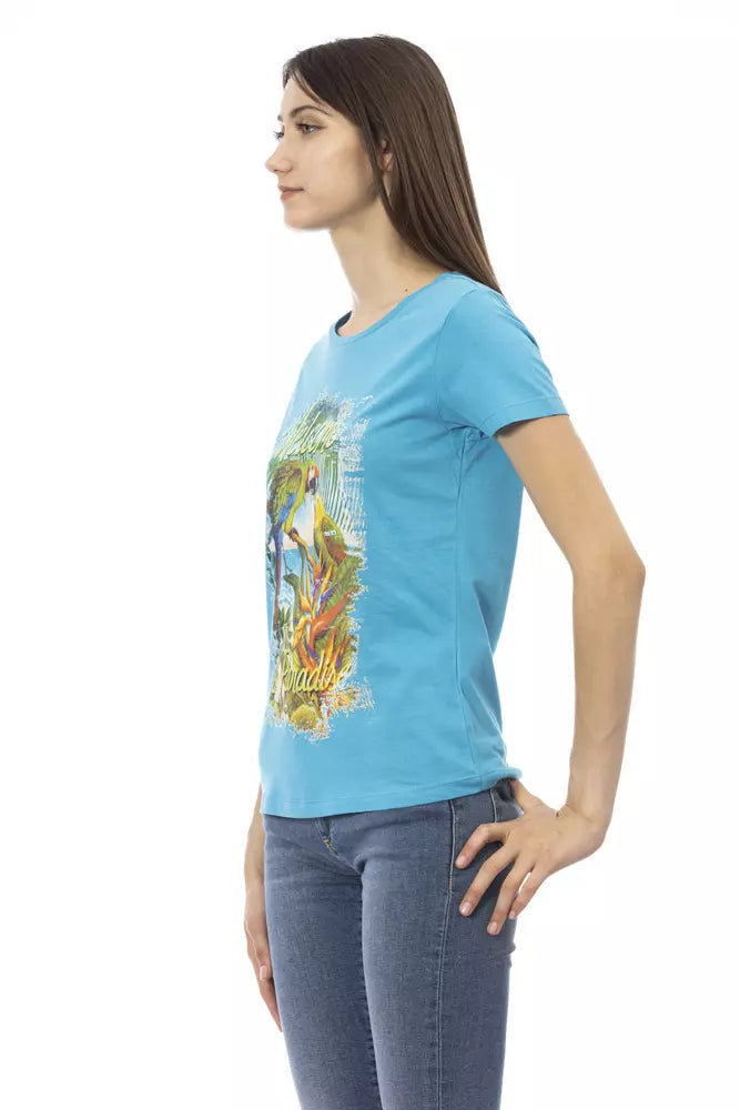 Trussardi Action Hellblaue Baumwolle damen T-Shirt