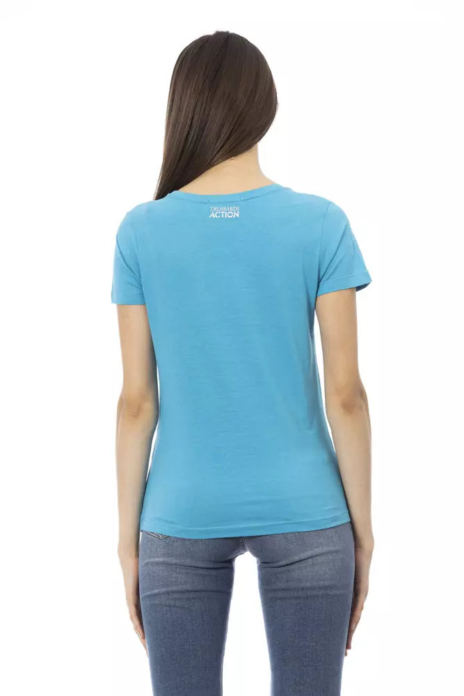 Trussardi Action Hellblaue Baumwolle damen T-Shirt