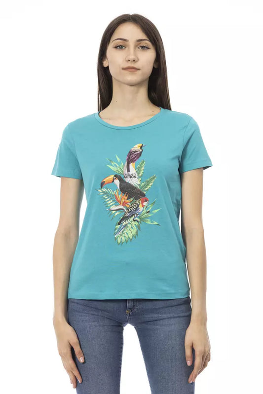 Trussardi Action Hellblaue Baumwolle damen T-Shirt