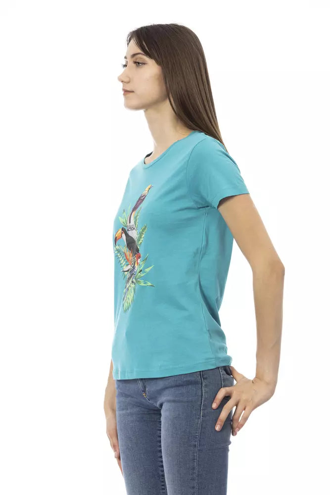Trussardi Action Hellblaue Baumwolle damen T-Shirt