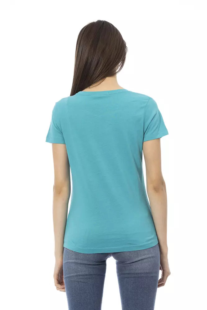 Trussardi Action Hellblaue Baumwolle damen T-Shirt