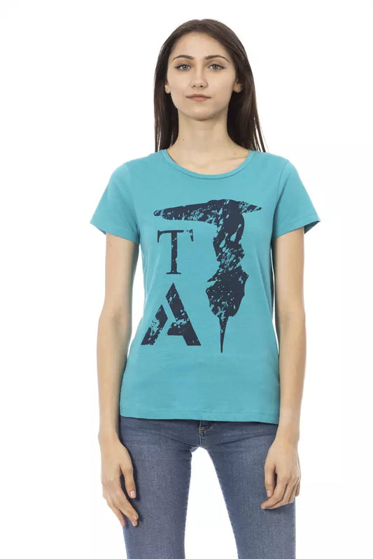 Trussardi Action Hellblaue Baumwolle damen T-Shirt