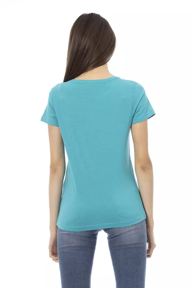 Trussardi Action Hellblaue Baumwolle damen T-Shirt