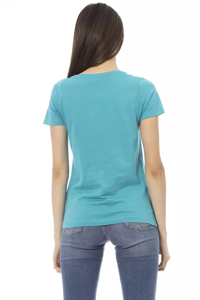 Trussardi Action Hellblaue Baumwolle damen T-Shirt