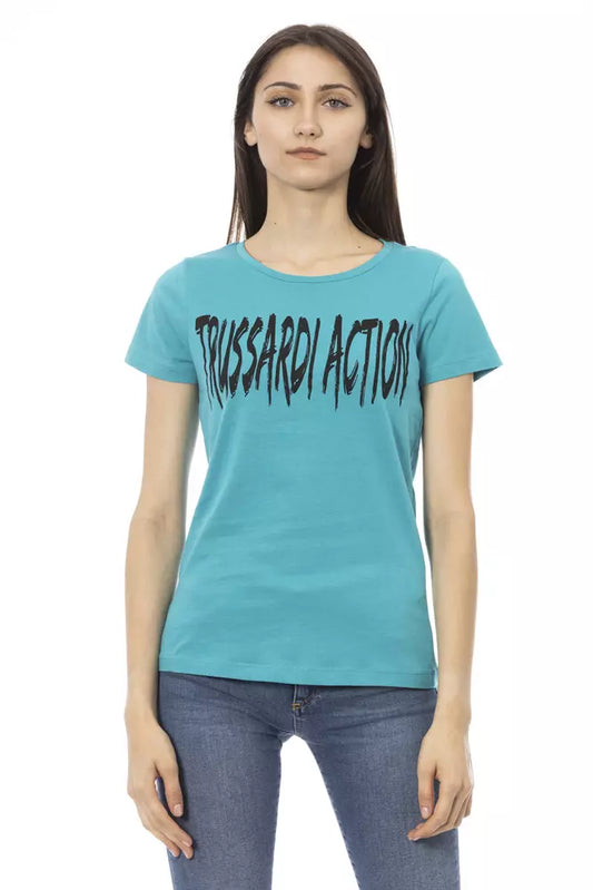 Trussardi Action Hellblaue Baumwolle damen T-Shirt