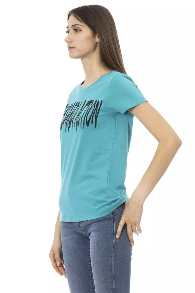Trussardi Action Hellblaue Baumwolle damen T-Shirt