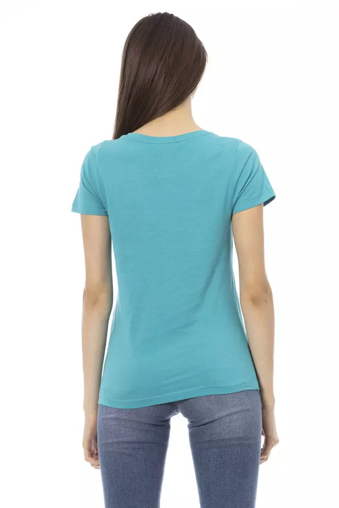 Trussardi Action Hellblaue Baumwolle damen T-Shirt