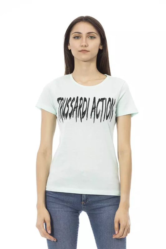 Trussardi Action Hellblaue Baumwolle damen T-Shirt