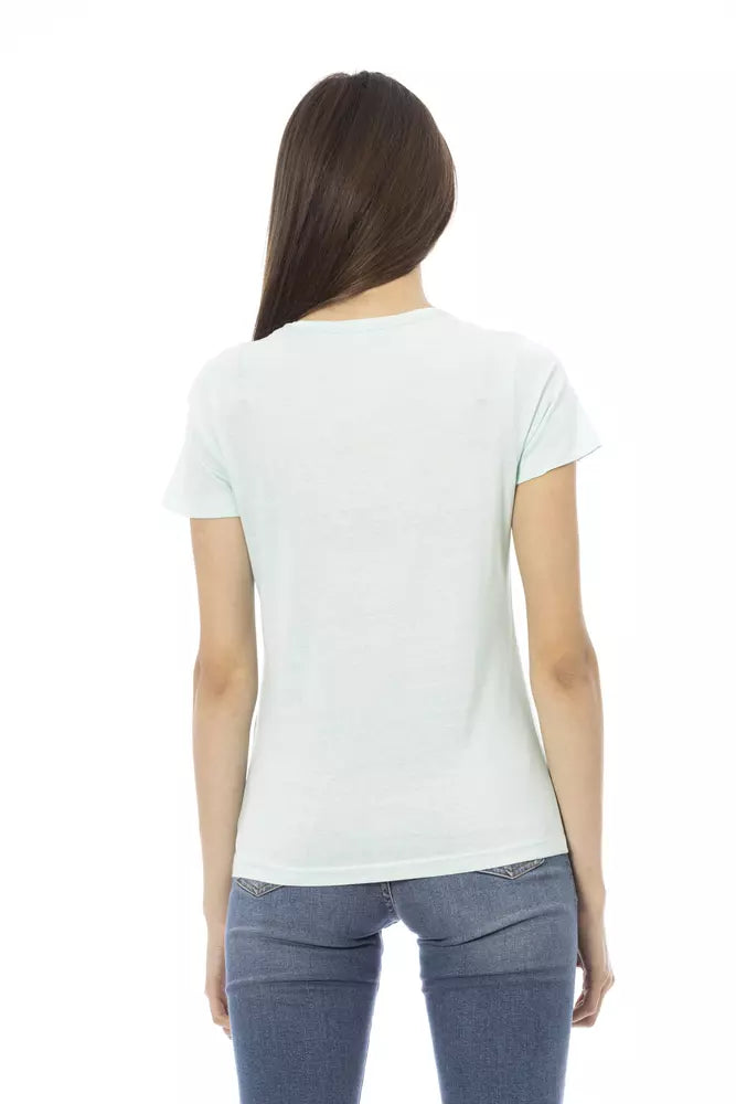 Trussardi Action Hellblaue Baumwolle damen T-Shirt