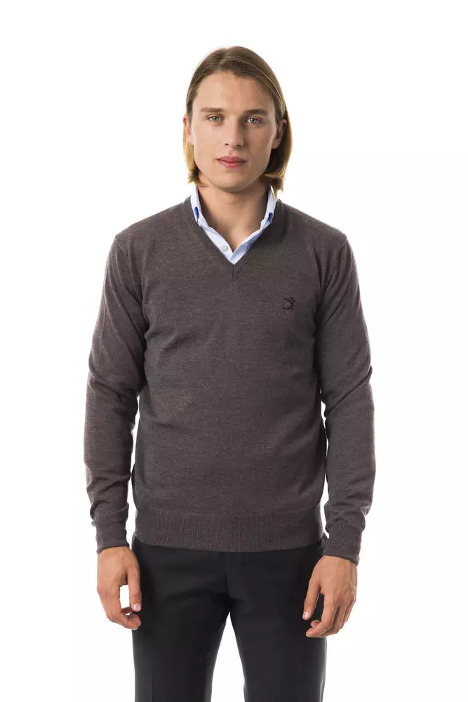 Uominitaliani Graue Merinowolle herren Pullover