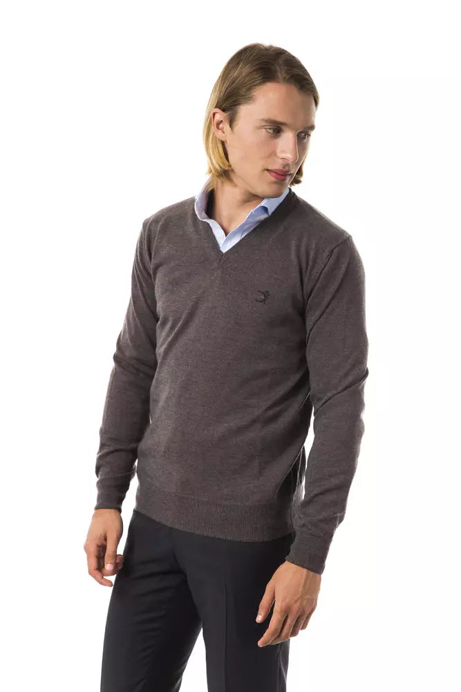 Uominitaliani Graue Merinowolle herren Pullover