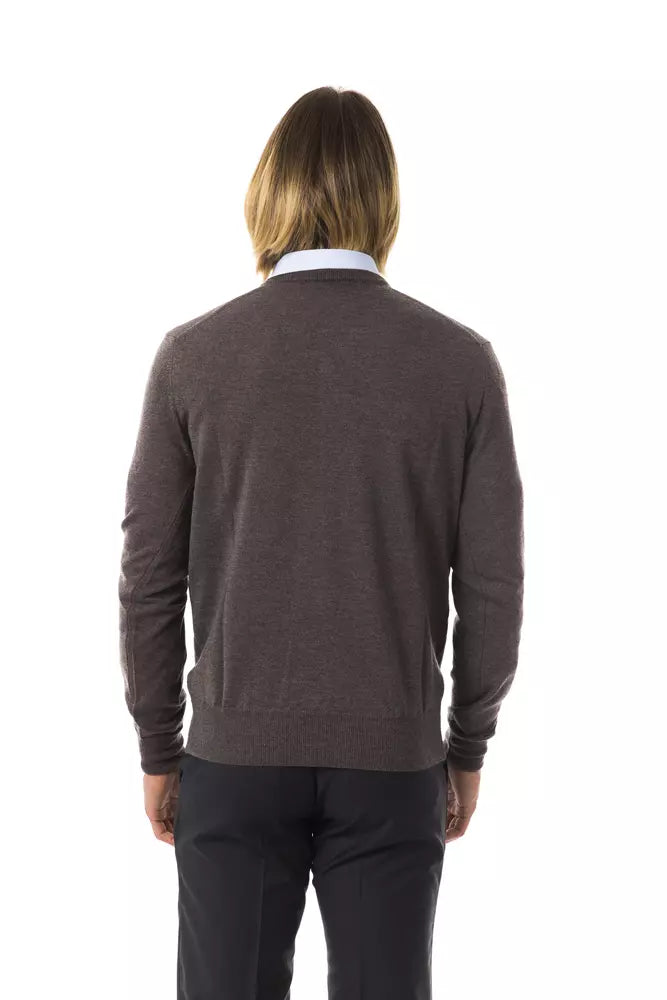 Uominitaliani Graue Merinowolle herren Pullover