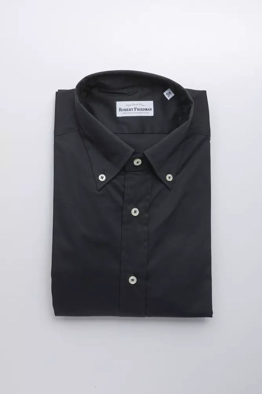 Robert Friedman Schwarze Baumwolle herren Hemd