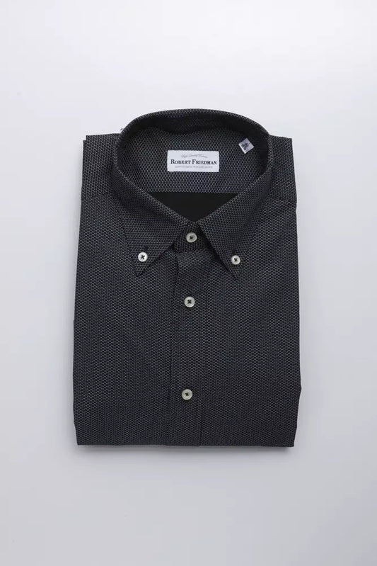 Robert Friedman Schwarze Baumwolle herren Hemd