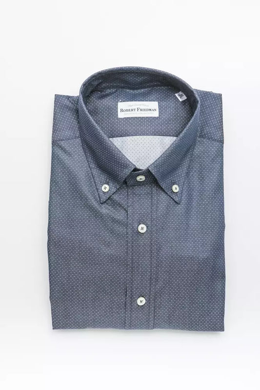 Robert Friedman Blaue Baumwolle herren Hemd