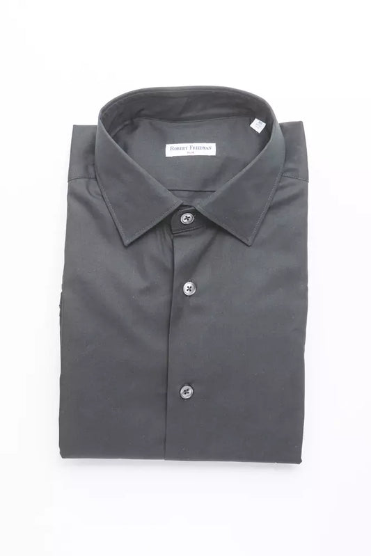 Robert Friedman Schwarze Baumwolle herren Hemd
