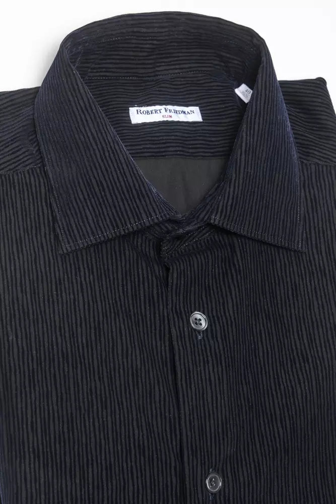Robert Friedman Schwarze Baumwolle herren Hemd