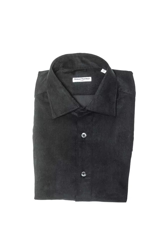 Robert Friedman Schwarze Baumwolle herren Hemd