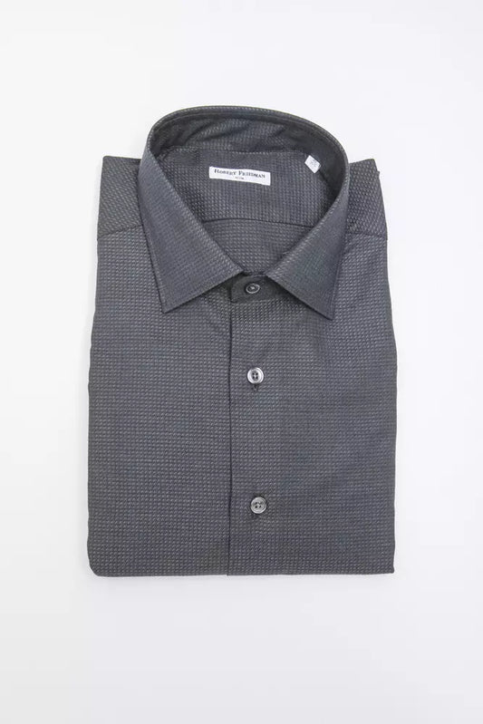 Robert Friedman Schwarze Baumwolle herren Hemd