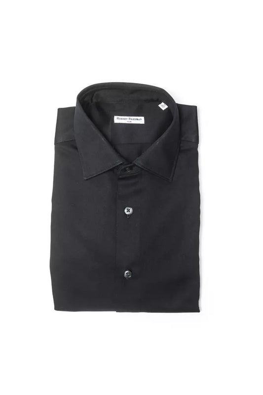 Robert Friedman Schwarze Baumwolle herren Hemd