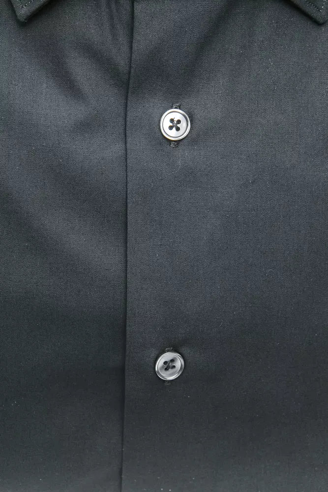 Robert Friedman Schwarze Baumwolle herren Hemd