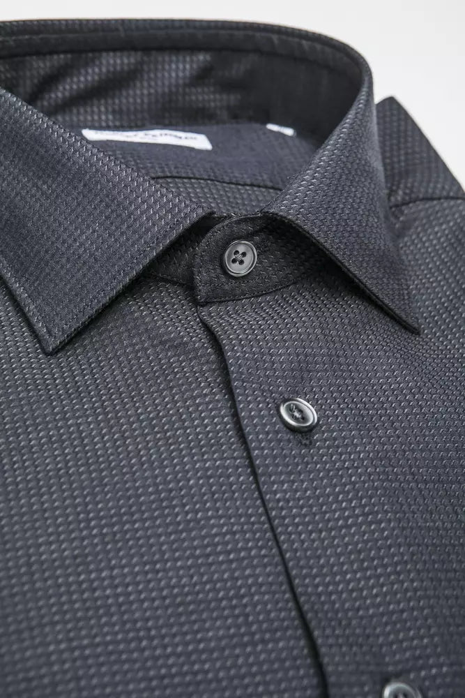Robert Friedman Schwarze Baumwolle herren Hemd