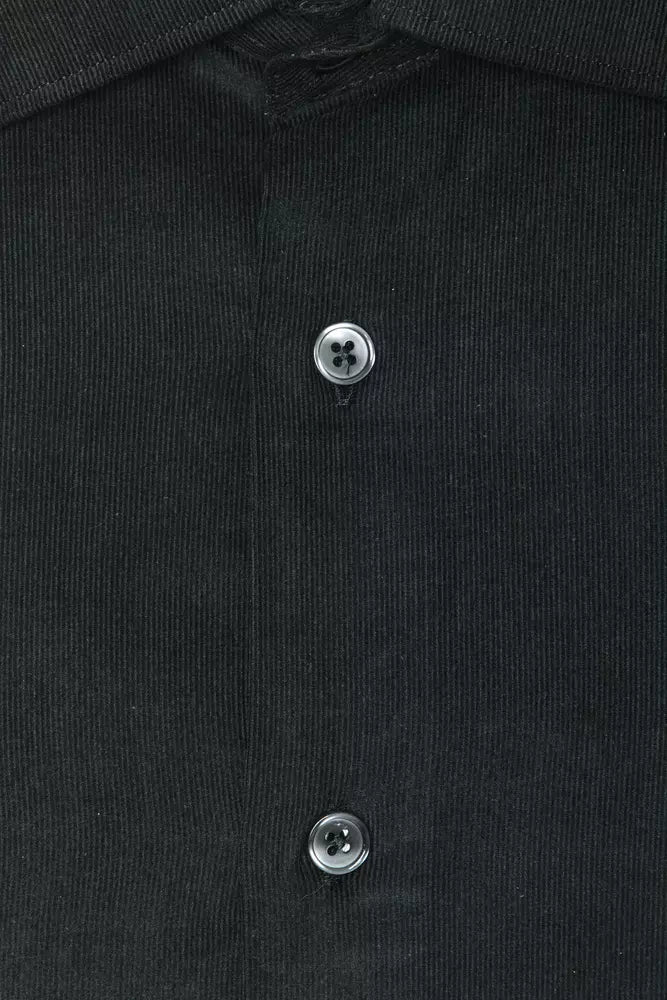 Robert Friedman Schwarze Baumwolle herren Hemd