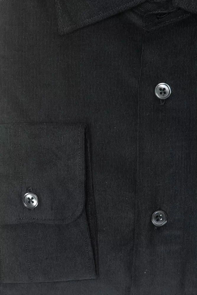 Robert Friedman Schwarze Baumwolle herren Hemd