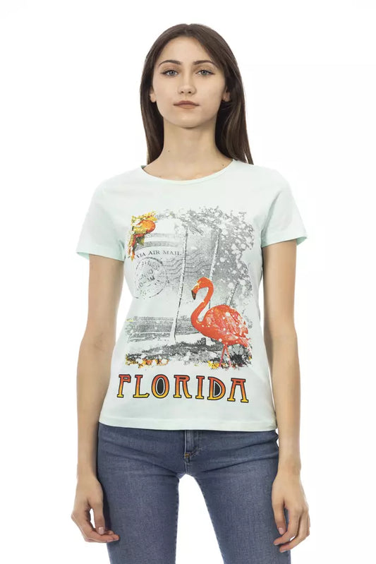 Trussardi Action Hellblaue Baumwolle damen T-Shirt