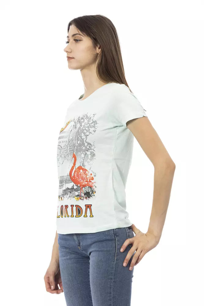 Trussardi Action Hellblaue Baumwolle damen T-Shirt