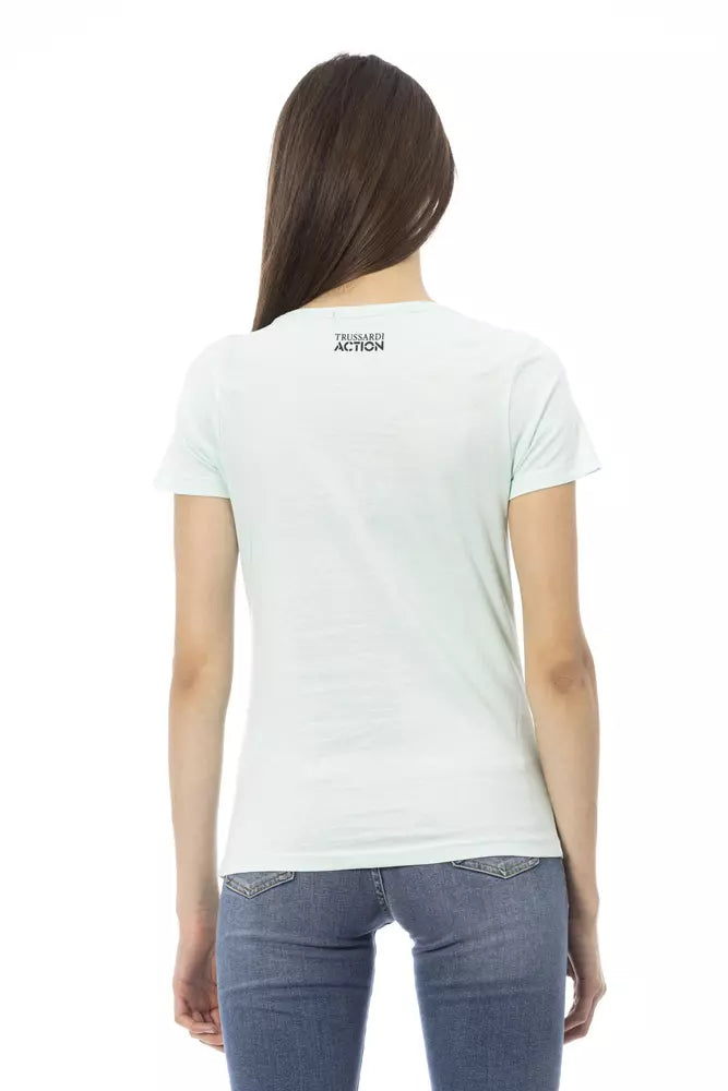 Trussardi Action Hellblaue Baumwolle damen T-Shirt
