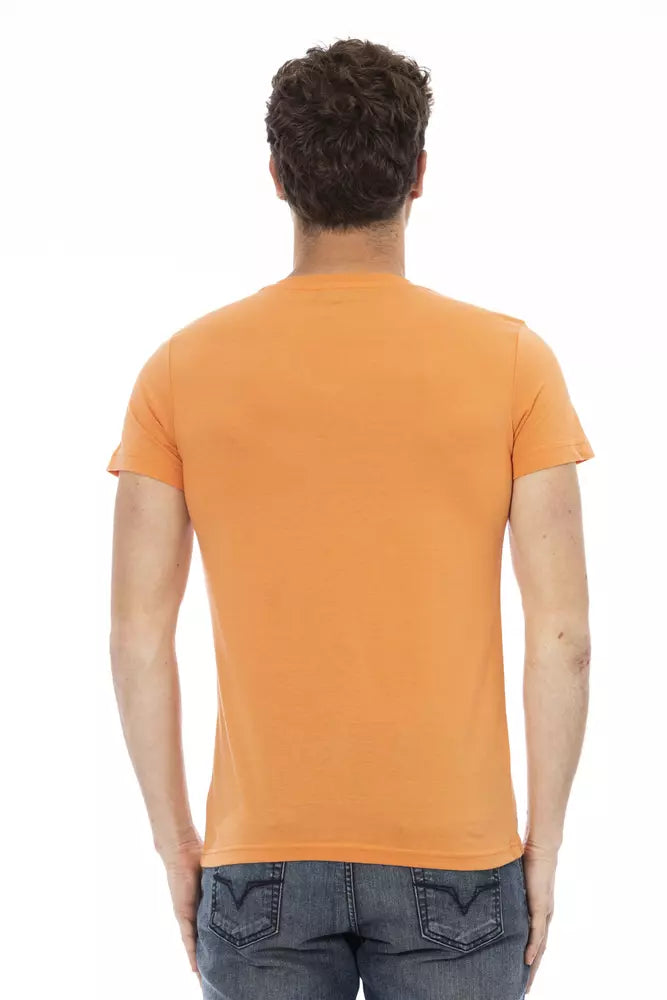 Trussardi Action Orange Baumwolle herren T-Shirt mit V-Neck