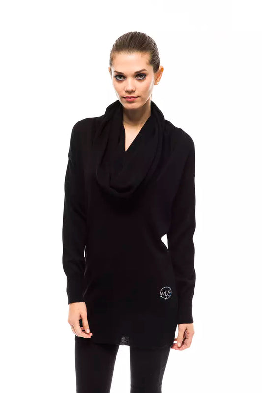 Montana Blu Schwarze Wolle damen Pullover