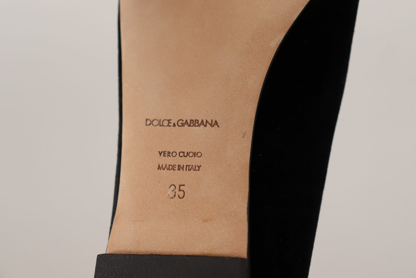 Dolce & Gabbana Black DG Sacred Heart Patch Slip On Chaussures plates