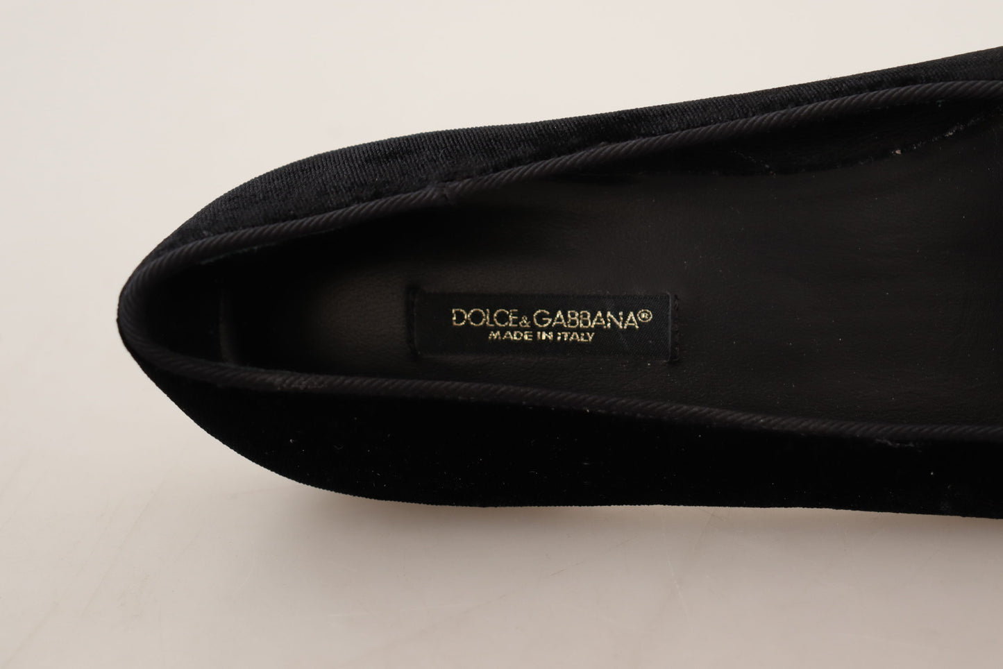 Dolce & Gabbana Black DG Sacred Heart Patch Slip On Chaussures plates