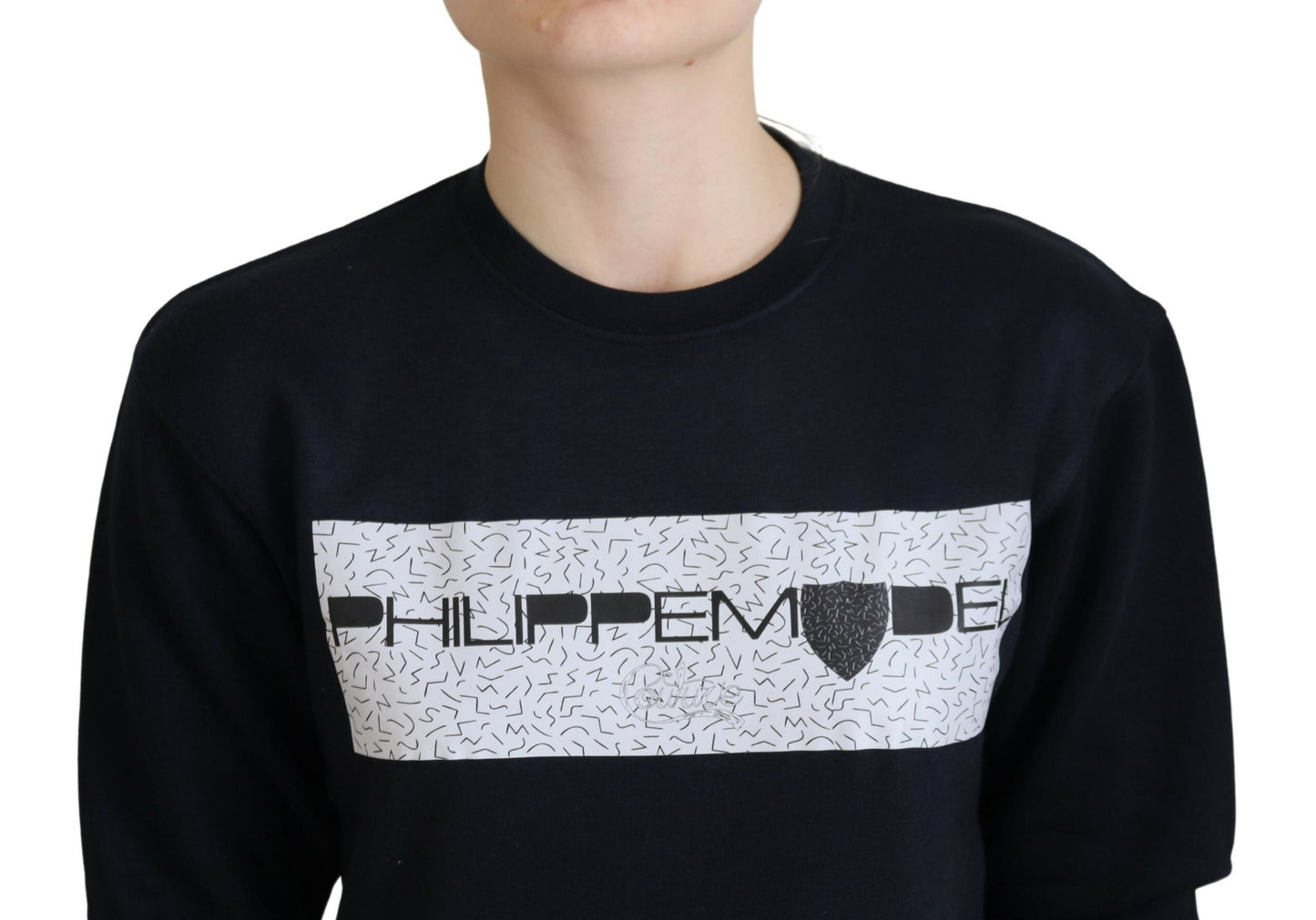 Philippe Model Schwarz Printed Pullover -Pullover langärmeliger Langarmpullover