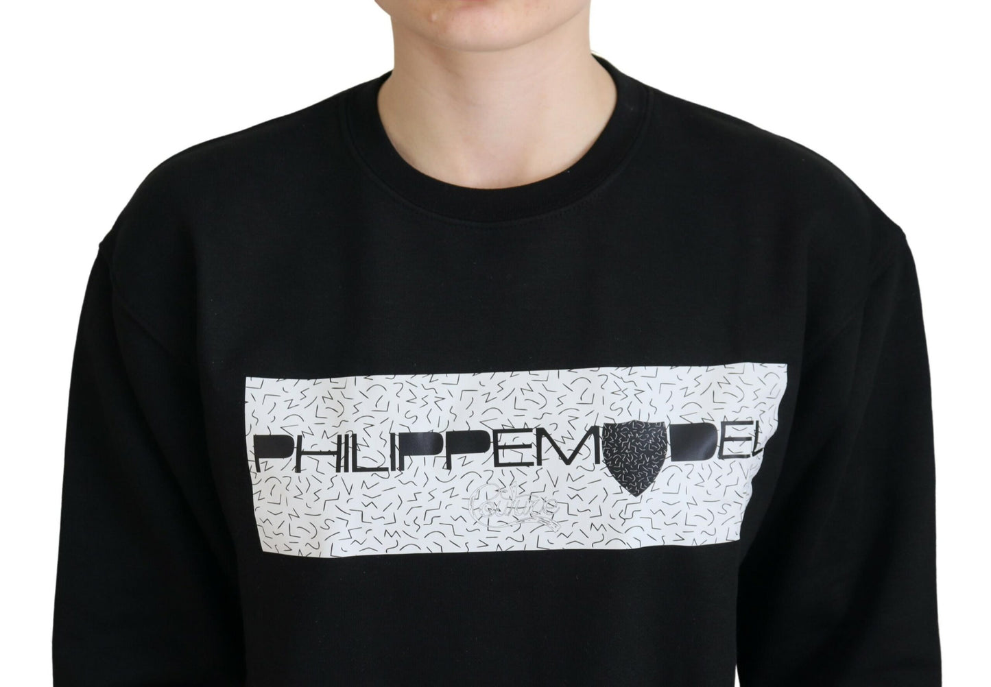 Philippe Model Schwarz Printed Pullover -Pullover langärmeliger Langarmpullover