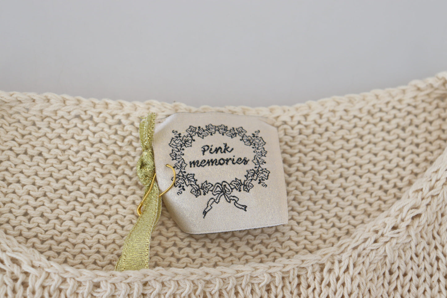 PINK MEMORIES Beige Baumwolle Blend Ärmelloses runder Neck -Tanktop