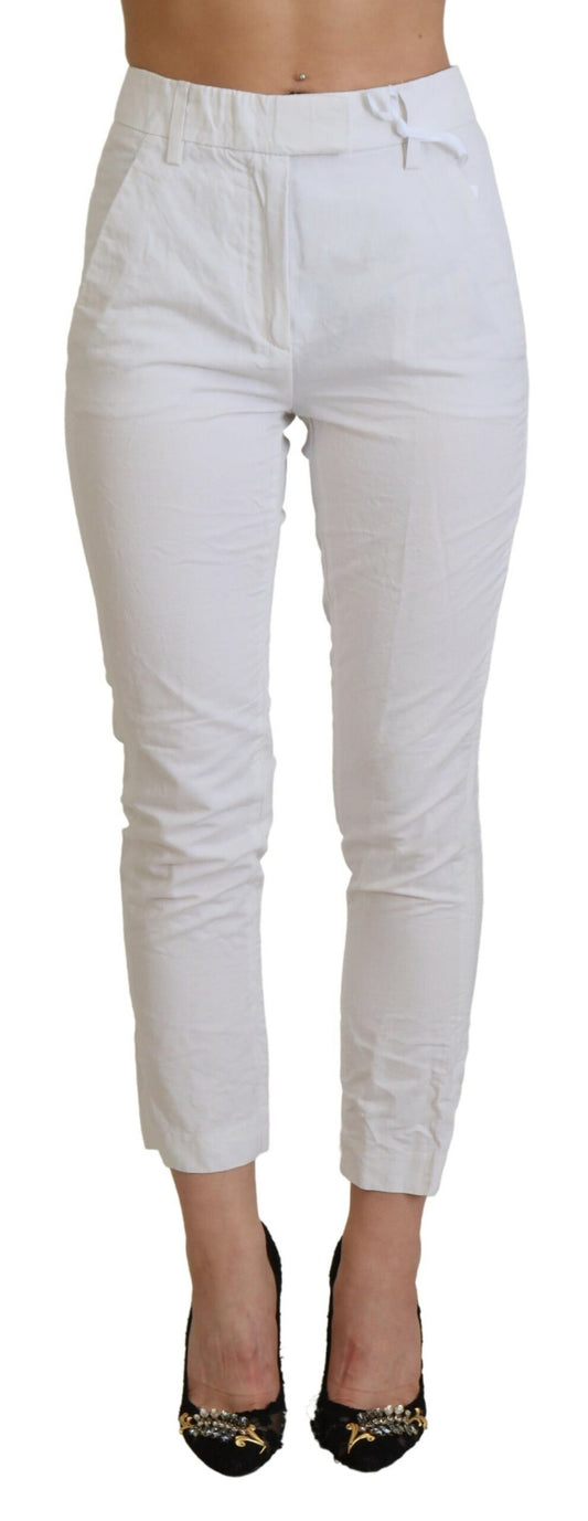Dondup Weiße hohe Taille Tapered damen Hose