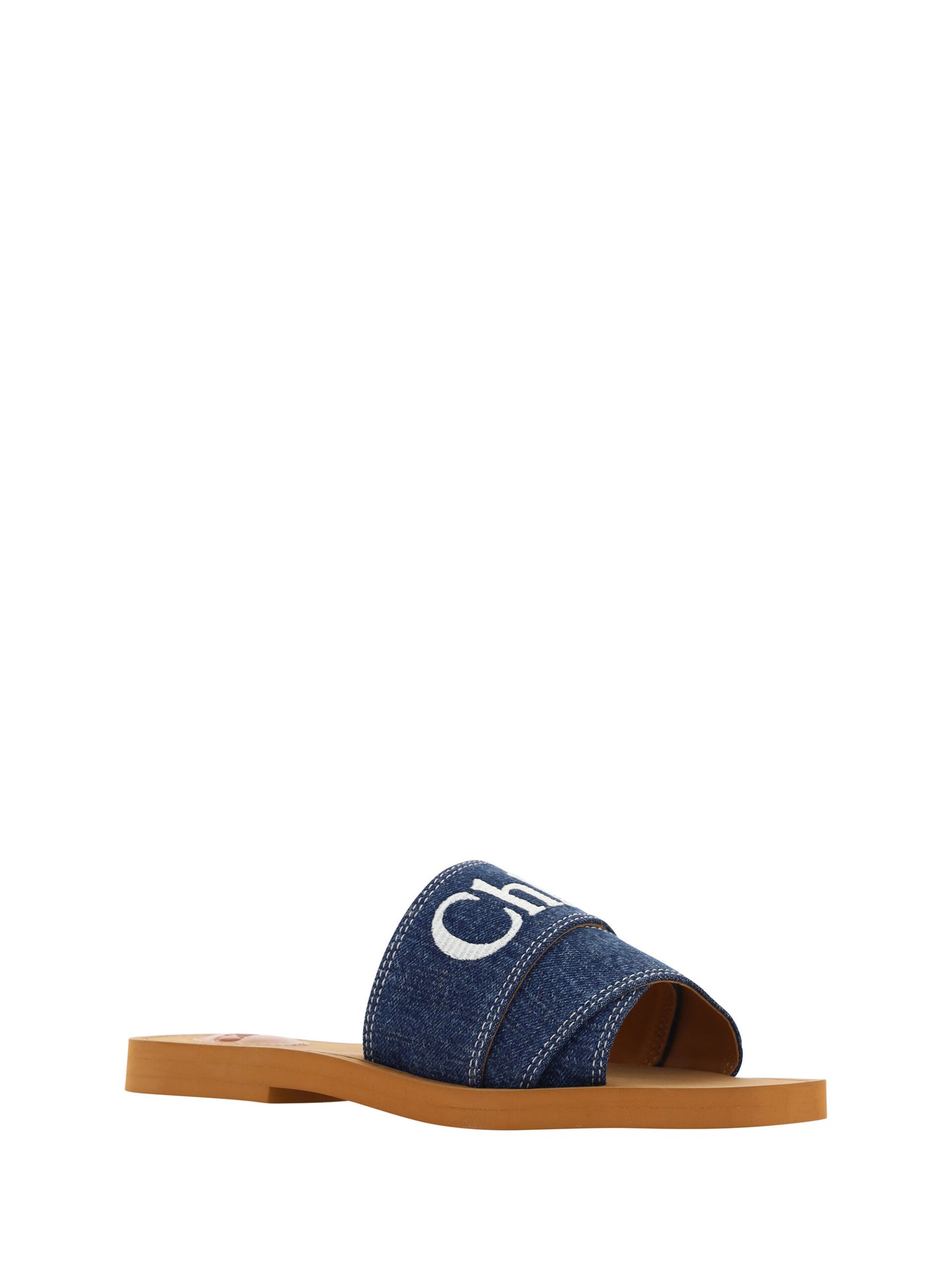 Chloé Sandales satton en coton en coton en coton dans Denim Bleu